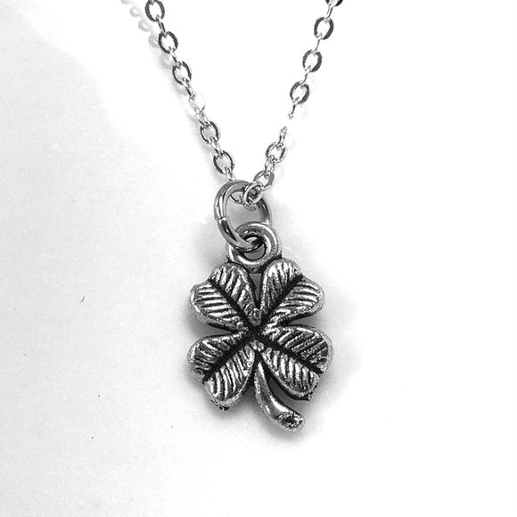 Tiny Four Leaf Clover Charm Necklace - Picture 1 of 1